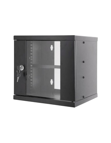 ARMARIO RACK PARA PARED - HASTA 6U RACK DE 10&QUOT; - HASTA 15 KG DE CARGA - CON PASACABLES - BANDEJA INCLUIDA - PROFUNDIDAD 300
