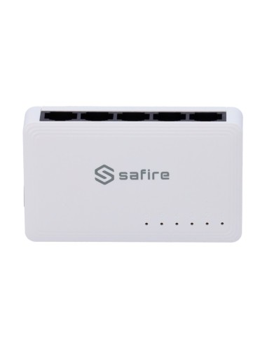 SAFIRE - SWITCH DE SOBREMESA - 5 PUERTOS GIGABIT - VELOCIDAD 10/100/1000 MBPS - PLUG &AMP; PLAY - TECNOLOGÍA DE AHORRO DE ENERGÍ