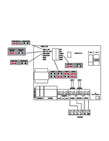SIRENA PARA EXTERIOR CABLEADA - CERTIFICADO DE GRADO 3 - PRESIÓN SONORA MÁXIMA 109 DBA - FLASH DE 1 BARRA DE LEDS SEÑALIZACIÓN -