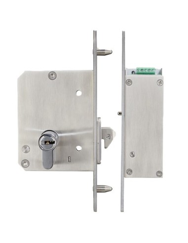 ELECTROMECHANICAL SAFETY LOCK - FAIL SECURE (NO) APERTURE MODE - HOLDING FORCE 800 KG | DOOR SENSOR - COMPATIBLE WITH SLIDING D