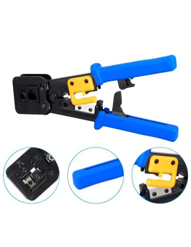 HERRAMIENTA CRIMPADORA PARA CONECTOR PASANTE - MODELO PROFESIONAL DE ALTA CALIDAD - CONECTORES: EZ-RJ45, RJ11, RJ12 Y RJ22 - CAB