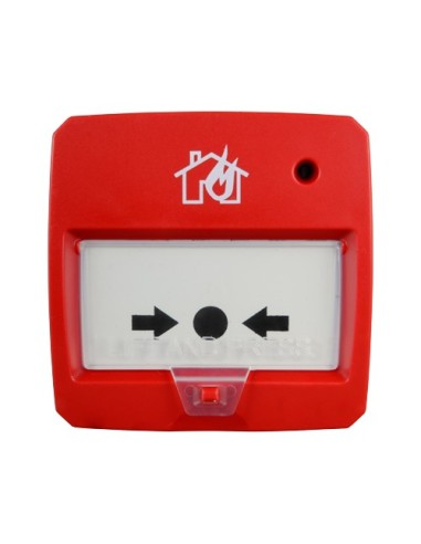 PULSADOR CONVENCIONAL REARMABLE - CERTIFICADO EN54 - INDICADOR LED - INSTALACIÓN EN SUPERFICIE - REARMADO CON LA MANO O POR LLAV