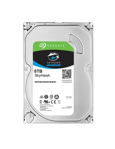 DISCO DURO SEAGATE SKYHAWK MODELO ST8000VX009 - CAPACIDAD 8 TB - INTERFAZ SATA 6 GB/S - ESPECIAL PARA VIDEOGRABADORES - SUELTO O