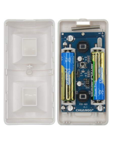 DETECTOR PIR ANTI MASCOTAS - INALÁMBRICO - ANTENA INTERNA - INDICADOR LED DE BAJA BATERIA - RANGO DE DETECCIÓN 8 M / 110º - ALIM