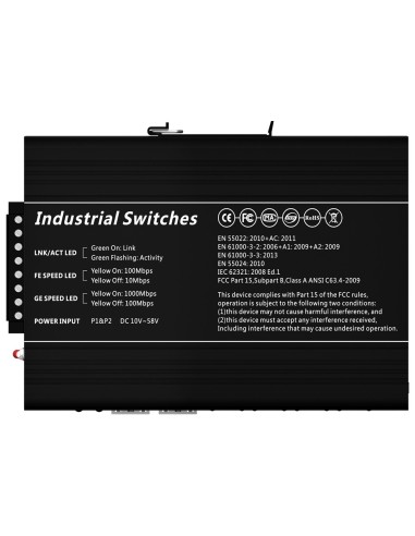 SWITCH POE MARCA BLANCA - MONTAJE EN CARRIL DIN - 8 PUERTOS GIGABIT + 2 SFP GIGABIT - 90W PUERTOS 1 Y 2 / 30W PUERTO 3-8 / MÁXIM