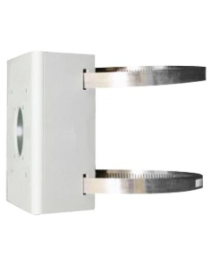 SOPORTE PARA MÁSTILES - PARA CÁMARAS DOMO - APTO PARA USO EXTERIOR - RANGO DIÁMETRO 67~127 MM - COLOR BLANCO| 136 (AL) X 127 (AN