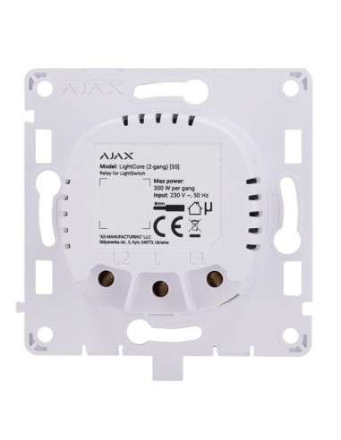 RELÉ PARA INTERRUPTOR DE LUZ INTELIGENTE DOBLE  - INALÁMBRICO 868 MHZ JEWELLER - ALCANCE DE COMUNICACIÓN HASTA 1100 M - ALIMENTA