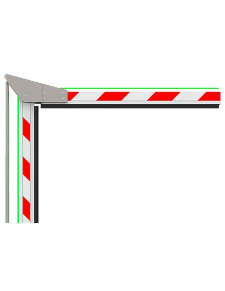BRAZO DE BARRERA PARA PARKING - COMPATIBLE CON ZK-PROBG3130X-LED - BRAZO ACODADO EN 90º DE 3 M - FABRICADO EN ALUMINIO - LEDS DE