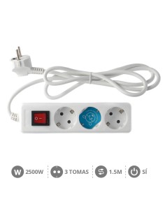 BASE MULTIPLE 3T + INT. (3X1.0MM) 1,5M BLANCA