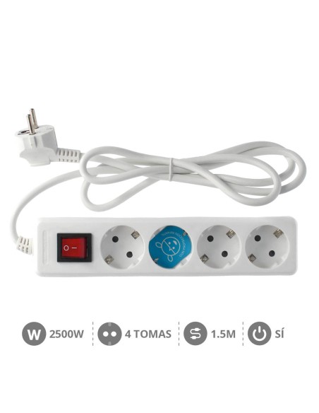 BASE MULTIPLE 4T + INT. (3X1.0MM) 1,5M BLANCA