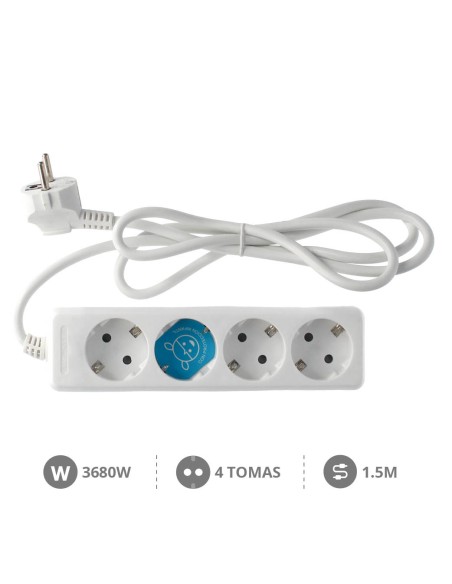 BASE MULTIPLE 4T (3X1.5MM) 1,5M BLANCA