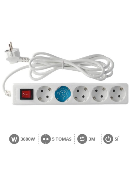 BASE MULTIPLE 5T + INT. (3X1.5MM) 3M BLANCA