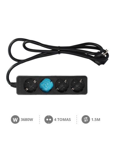 BASE MULTIPLE 4T (3X1.5MM) 1,5M NEGRA