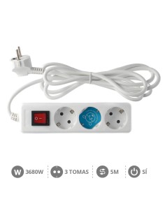 BASE MULTIPLE 3T + INT. (3X1.5MM) 5M BLANCA