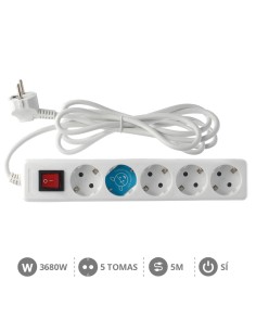 BASE MULTIPLE 5T + INT. (3X1.5MM) 5M BLANCA