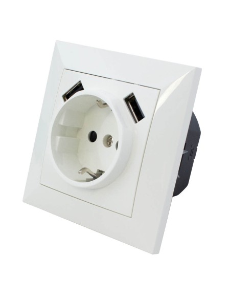 BASE EMPOTRAR SUCKO + 2 USB IOTA BLANCO