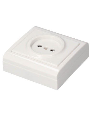 BASE SUPERFICIE SIN POZO BLANCO 80X80MM 16A 250V