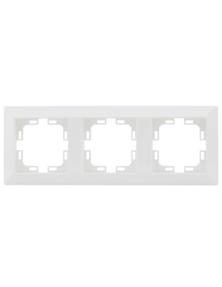 EMBELLECEDOR DE EMPOTRAR PARA 3 MODULOS/HUECOS BLANCO