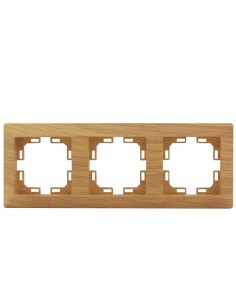 EMBELLECEDOR DE EMPOTRAR PARA 3 MODULOS/HUECOS MADERA