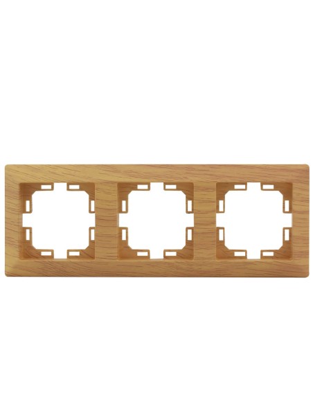 EMBELLECEDOR DE EMPOTRAR PARA 3 MODULOS/HUECOS MADERA