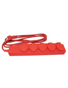 BASE MULTIPLE CON TAPAS 5T (3X1.5MM) 3M ROJO