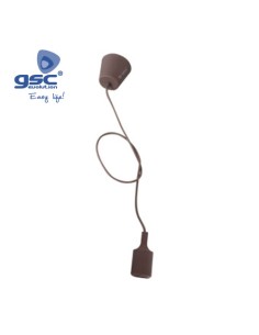 PORTALAMPARAS SILICONA E27 CABLE TEXTIL 1M - MARRON