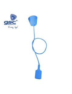 PORTALAMPARAS SILICONA E27 CABLE TEXTIL 1M - AZUL