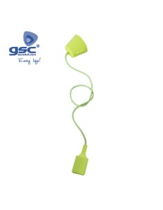 PORTALAMPARAS SILICONA E27 CABLE TEXTIL 1M - VERDE