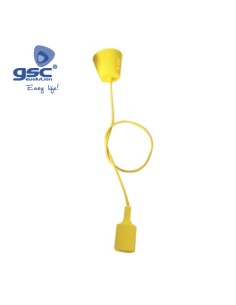 PORTALAMPARAS SILICONA E27 CABLE TEXTIL 1M - AMARILLO