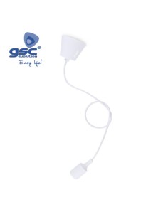 PORTALAMPARAS SILICONA E27 CABLE TEXTIL 1M - BLANCO