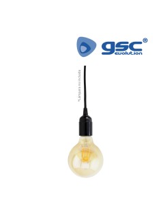 PORTALAMPARAS COLGANTE E27 PLASTICO 1M - NEGRO