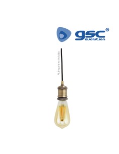 PORTALAMPARAS LATON COLGANTE E27 1M NEGRO