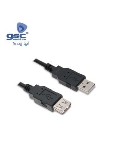 CABLE USB MACHO A USB HEMBRA 2.0 - 1.8M