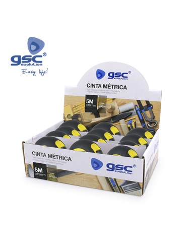 CINTA METRICA GOMA 19MM-5M 12UDS/CAJA EXPOSITOR