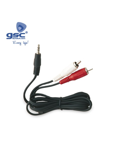 CONEXION AUDIO-VIDEO JACK 3.5MM A 2 RCA MACHO