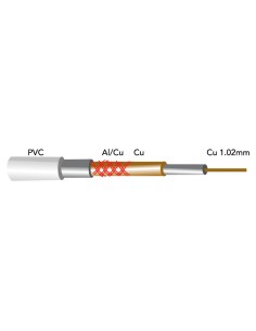ROLLO 100M CABLE COAXIAL COBRE-COND.CENTRAL 1.02CU