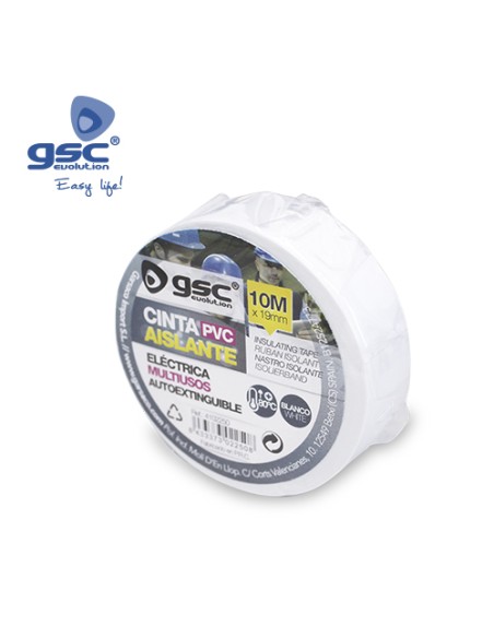 CINTA AISLANTE ELECT.PVC 10M BLANCA-RETRACTIL10UD