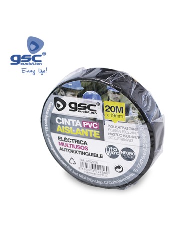 CINTA AISLANTE ELÉCTRICA PVC 20M NEGRO