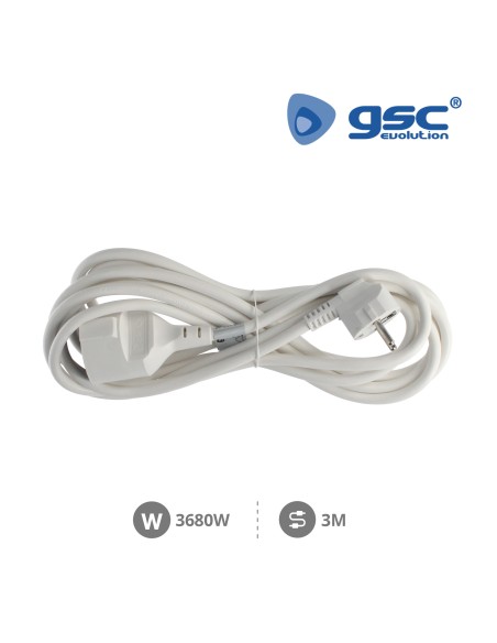 RALLONGE ELECTRIQUE BLANCHE SUCKO (3X1.5MM) 3M