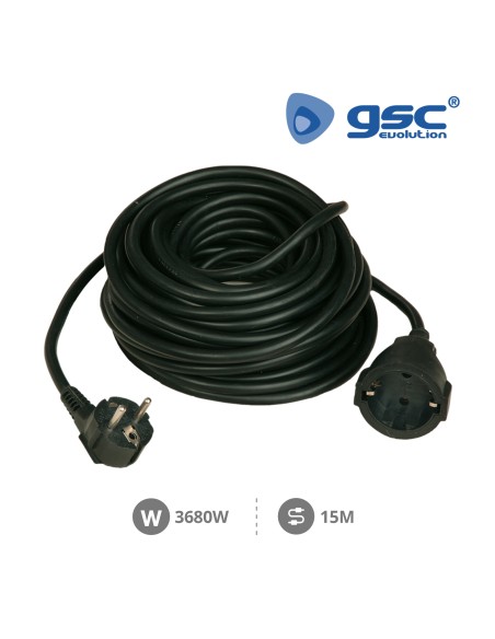 RALLONGE ELECTRIQUE NOIRE SUCKO (3X1.5MM) 15M