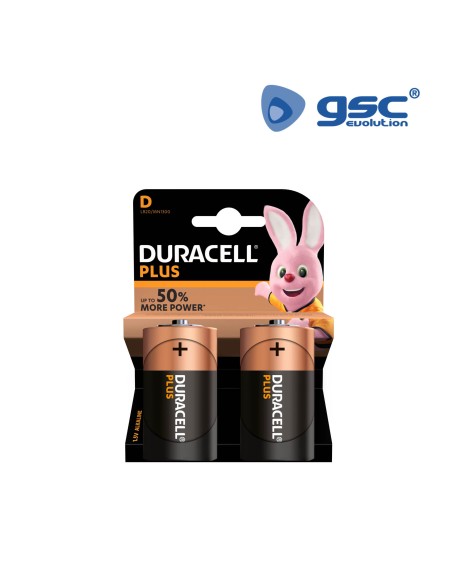 PILA ALKALINA DURACELL PLUS LR20 (D), BLISTER 2