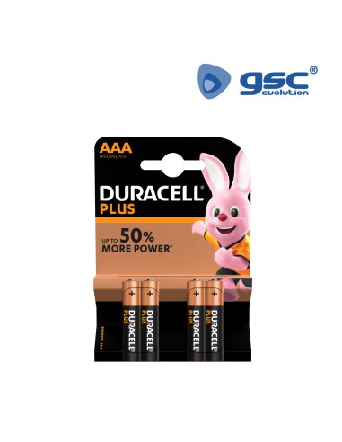 PILA ALKALINA DURACELL PLUS LR03 (AAA), BLÍSTER 4