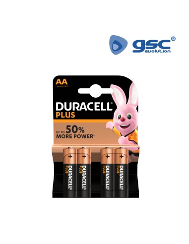 PILA ALKALINA DURACELL PLUS LR6 (AA), BLÍSTER 4