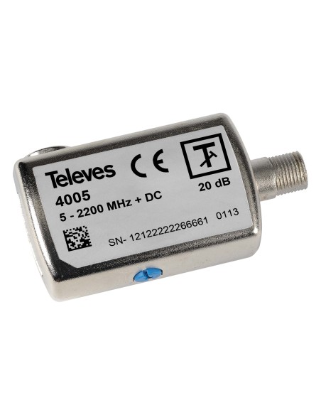 ATENUADOR REGULABLE PARA TERRESTRE/SATELITE REGULACION 0-20dB TELEVES 4005