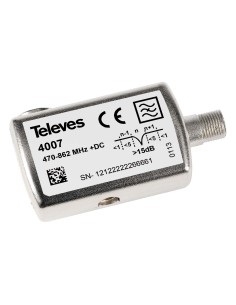 FILTRO TRAMPA DE UHF, 1 CANAL FORMATO ENCHUFABLE, CONEXION F TELEVES 4007