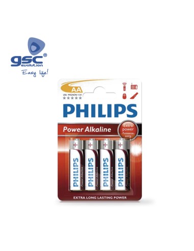 PILA ALKALINA PHILIPS LR6 (AA) BLÍSTER 4 UD.