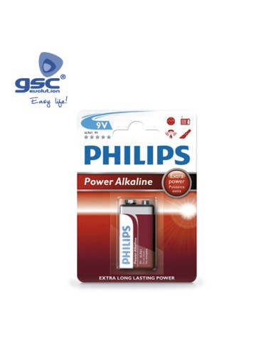 PILA ALKALINA PHILIPS 9V BLÍSTER 1 UD.