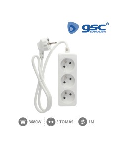 MULTIPRISE 3P (3X1.0MM) 1M BLANCHE