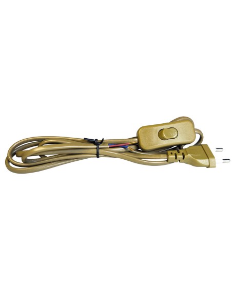 CABLE CONEXION PLANO CON INTERRUPTOR (2X0.75MM) 1,5M DORADO