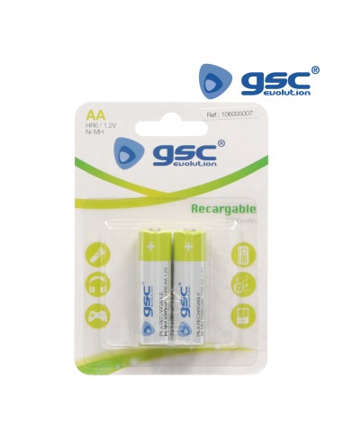 PILA RECARGABLE GSC HR6 (AA) 1,2V 2300MAH BLISTER 2UDS